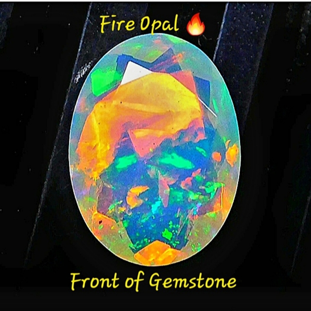 1.0cts Natural Ethiopian Fire Opal oval cut Gemstone Unheated untreated Opal